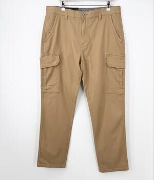 IRON CO Liberty Cargo Pants Men’s 36x32 Boardwalk Khaki Stretch NWT Straight